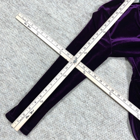 Lauren Ralph Lauren Velvet Keyhole Blouse Shirt Womens Large 3/4 Sleeve - Picture 8 of 9